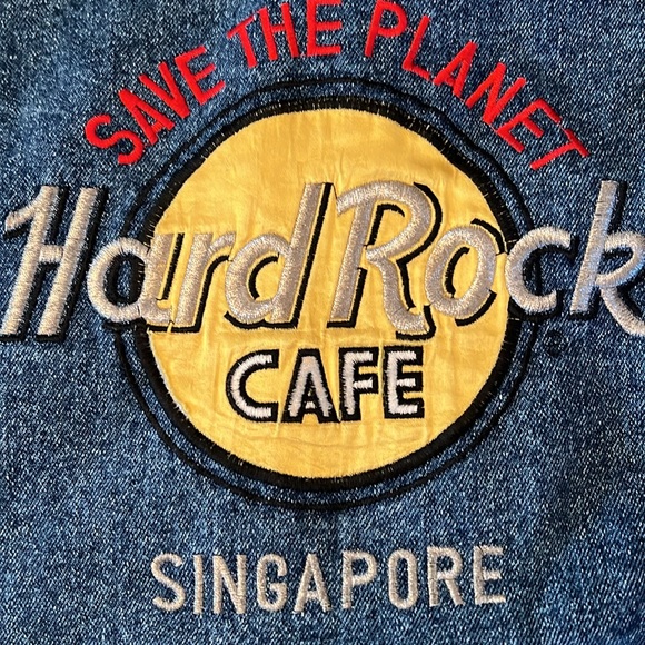 Big Hard Rock Cafe Singapore’s XL denim jean jacket 90s - Picture 11 of 12
